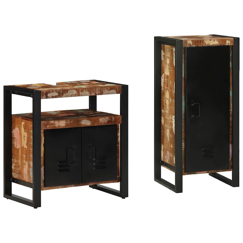 Set di mobili per il bagno 2 pcs Legno Recuperato Massello | homemem39