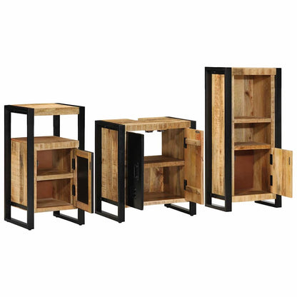 Set di mobili per il bagno 3 pz Marrone e Nero