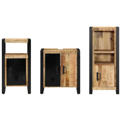 Set di mobili per il bagno 3 pz Marrone e Nero | homemem39