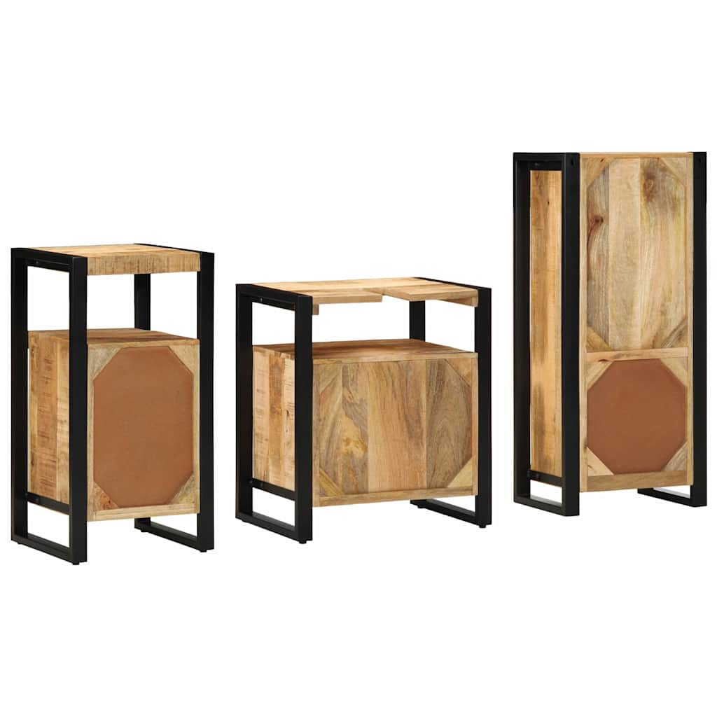 Set di mobili per il bagno 3 pz Marrone e Nero | homemem39