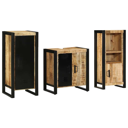 Set di mobili per il bagno 3 pz Marrone e Nero