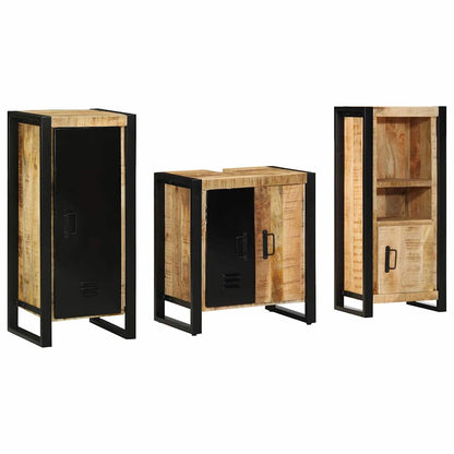 Set di mobili per il bagno 3 pz Marrone e Nero