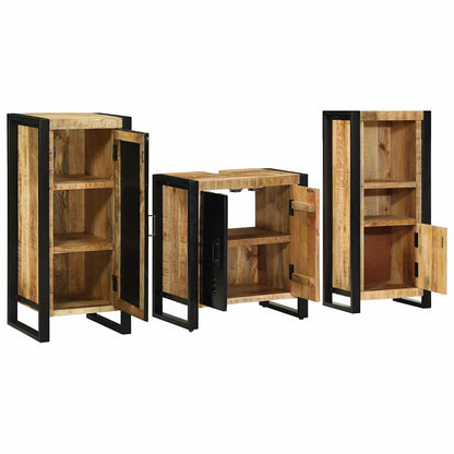 Set di mobili per il bagno 3 pz Marrone e Nero