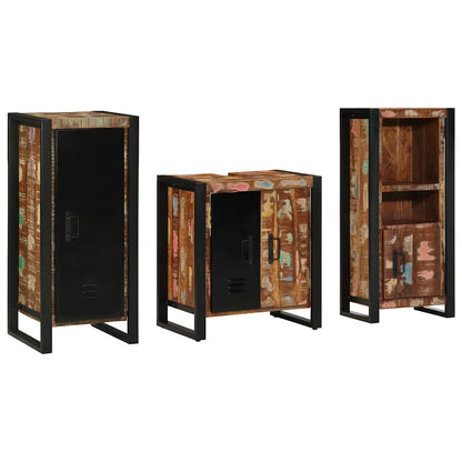 Set di mobili per il bagno 3 pcs Legno Recuperato Massello | homemem39