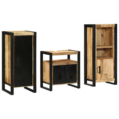 Set di mobili per il bagno 3 pz Marrone e Nero