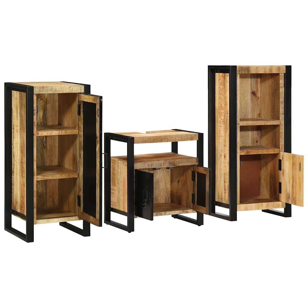 Set di mobili per il bagno 3 pz Marrone e Nero