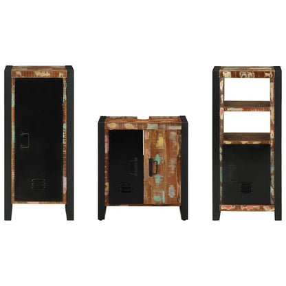 Set di mobili per il bagno 3 pcs Legno Recuperato Massello | homemem39