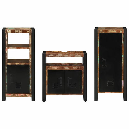 Set di mobili per il bagno 3 pcs Legno Recuperato Massello | homemem39