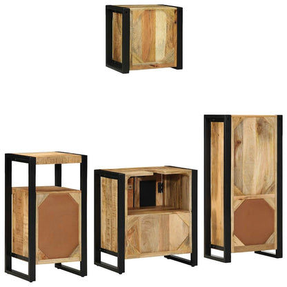 Set di mobili per il bagno 4 pz Marrone e Nero 55 x 35 x 60 cm | homemem39