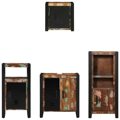 Set di mobili per il bagno 4 pcs Legno Recuperato Massello | homemem39