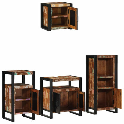 Set di mobili per il bagno 4 pcs Legno Recuperato Massello | homemem39