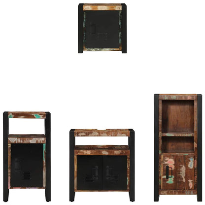 Set di mobili per il bagno 4 pcs Legno Recuperato Massello | homemem39