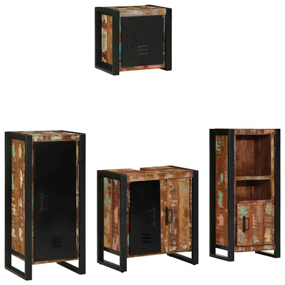 Set di mobili per il bagno 4 pcs Legno Recuperato Massello | homemem39