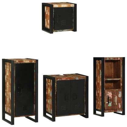 Set di mobili per il bagno 4 pcs Legno Recuperato Massello | homemem39