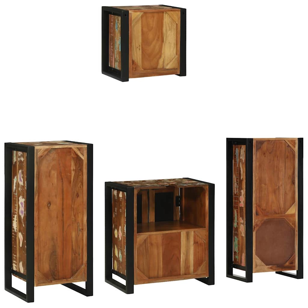 Set di mobili per il bagno 4 pcs Legno Recuperato Massello | homemem39
