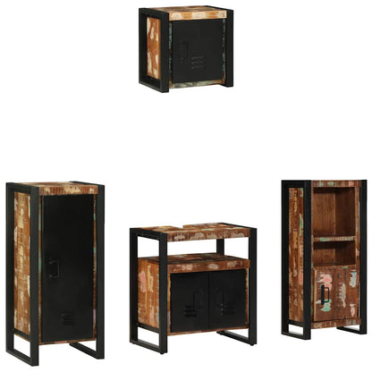 Set di mobili per il bagno 4 pcs Legno Recuperato Massello | homemem39