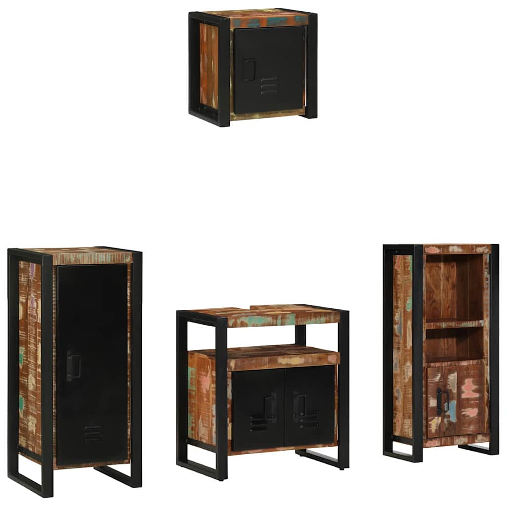 Set di mobili per il bagno 4 pcs Legno Recuperato Massello | homemem39