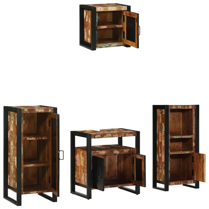 Set di mobili per il bagno 4 pcs Legno Recuperato Massello | homemem39
