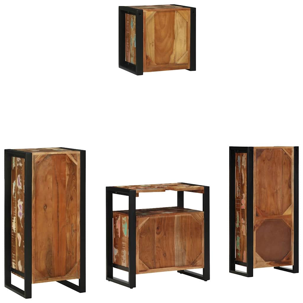Set di mobili per il bagno 4 pcs Legno Recuperato Massello | homemem39