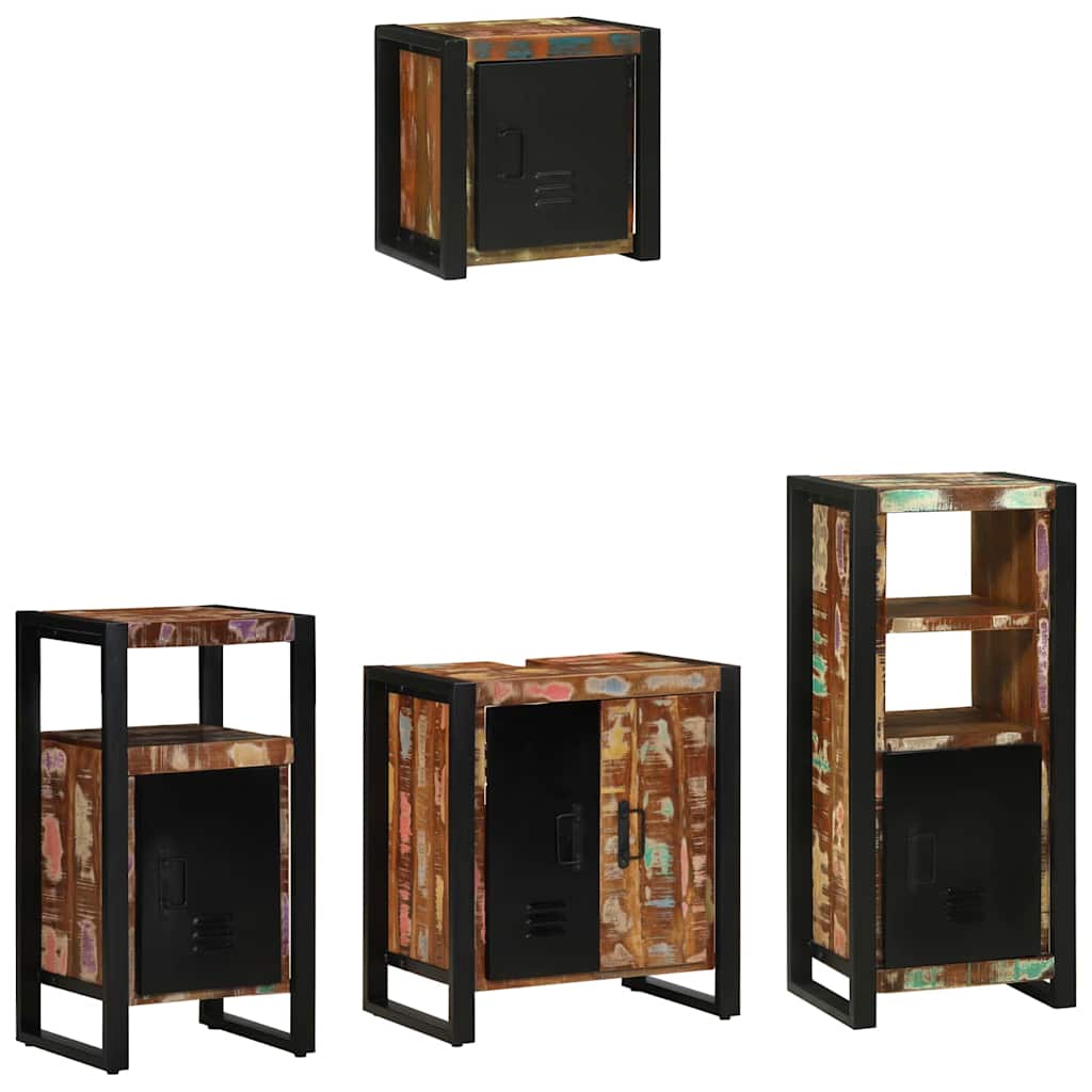 Set di mobili per il bagno 4 pcs Legno Recuperato Massello | homemem39