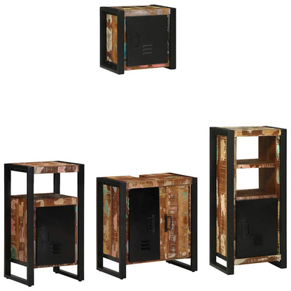 Set di mobili per il bagno 4 pcs Legno Recuperato Massello | homemem39