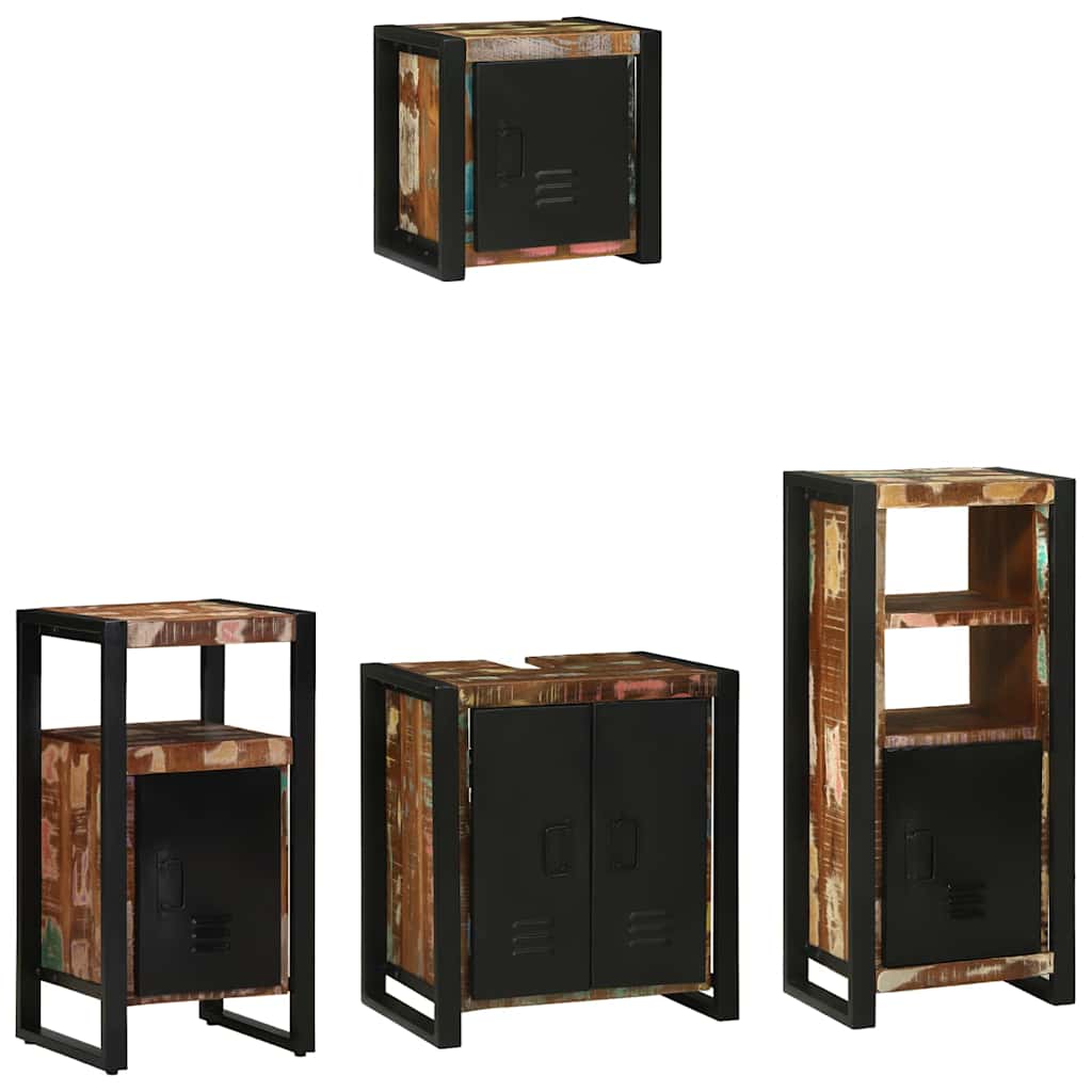 Set di mobili per il bagno 4 pcs Legno Recuperato Massello | homemem39