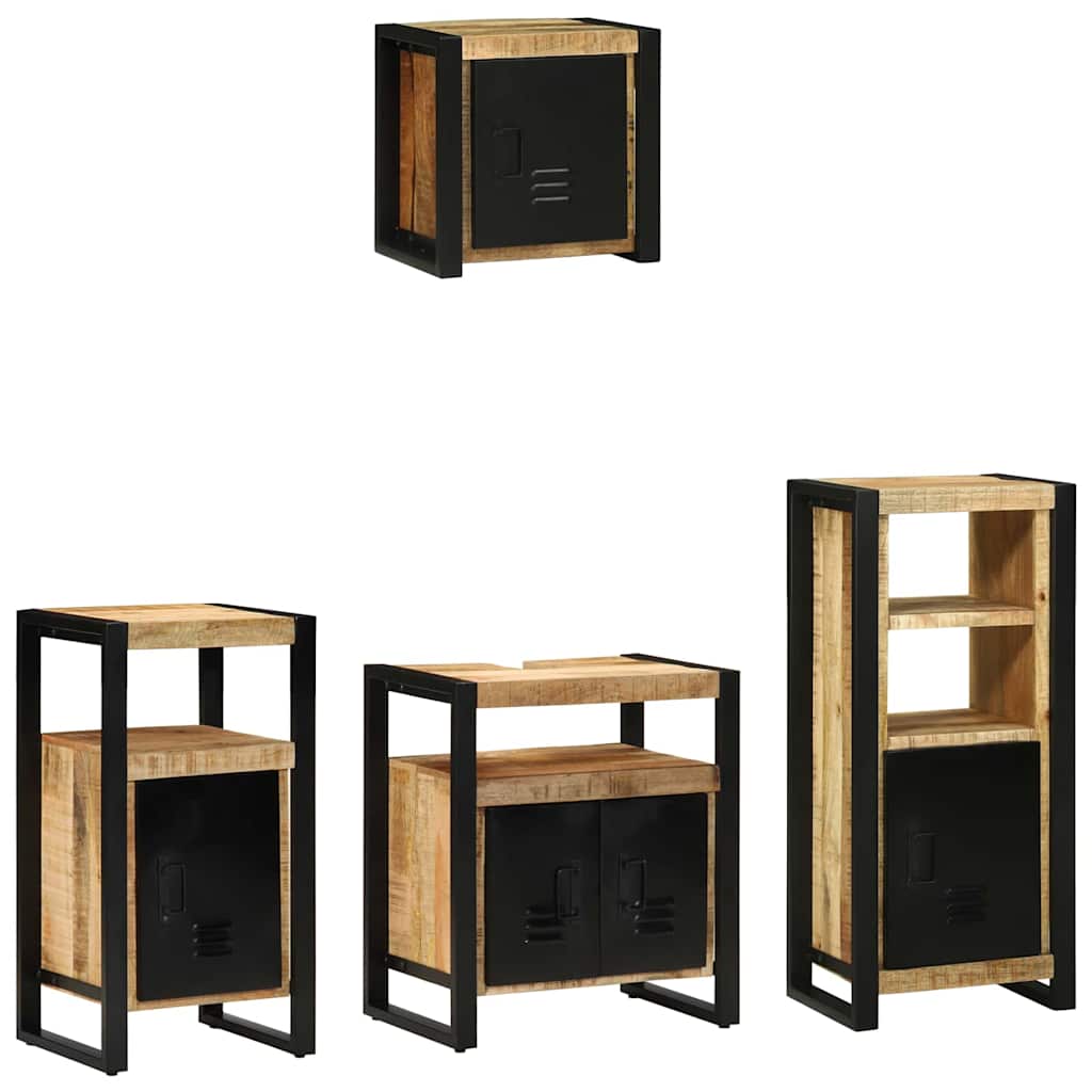 Set di mobili per il bagno 4 pcs Legno di mango massello