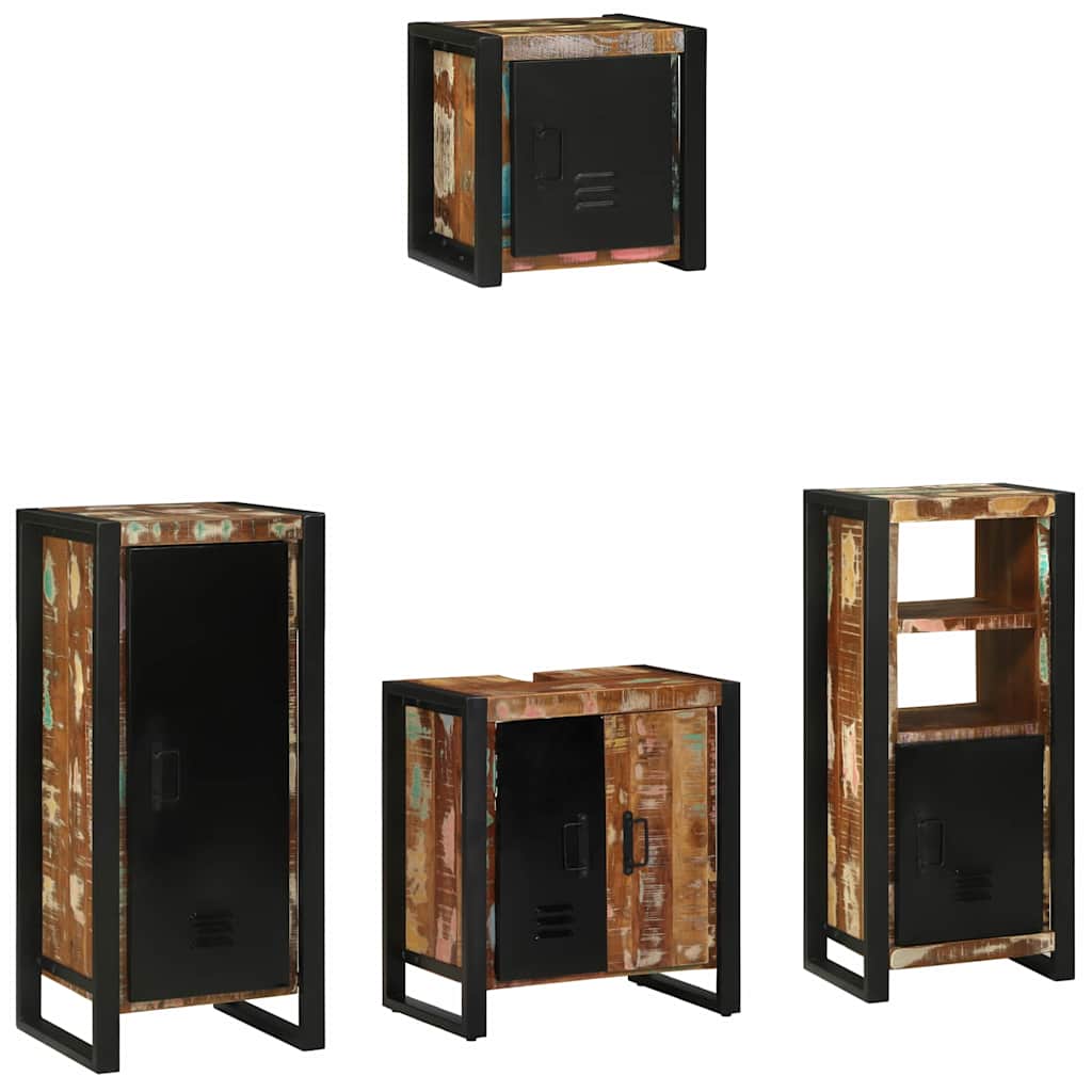 Set di mobili per il bagno 4 pcs Legno Recuperato Massello