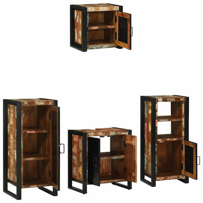 Set di mobili per il bagno 4 pcs Legno Recuperato Massello | homemem39