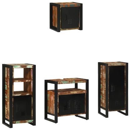 Set di mobili per il bagno 4 pcs Legno Recuperato Massello | homemem39