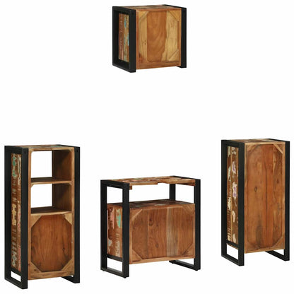 Set di mobili per il bagno 4 pcs Legno Recuperato Massello | homemem39