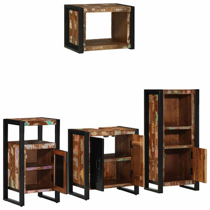 Set di mobili per il bagno 4 pcs Legno Recuperato Massello | homemem39