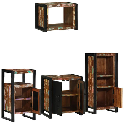 Set di mobili per il bagno 4 pcs Legno Recuperato Massello | homemem39