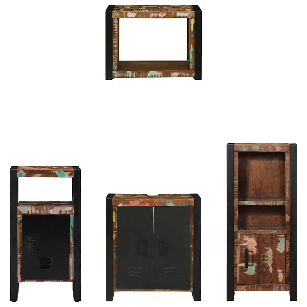 Set di mobili per il bagno 4 pcs Legno Recuperato Massello | homemem39