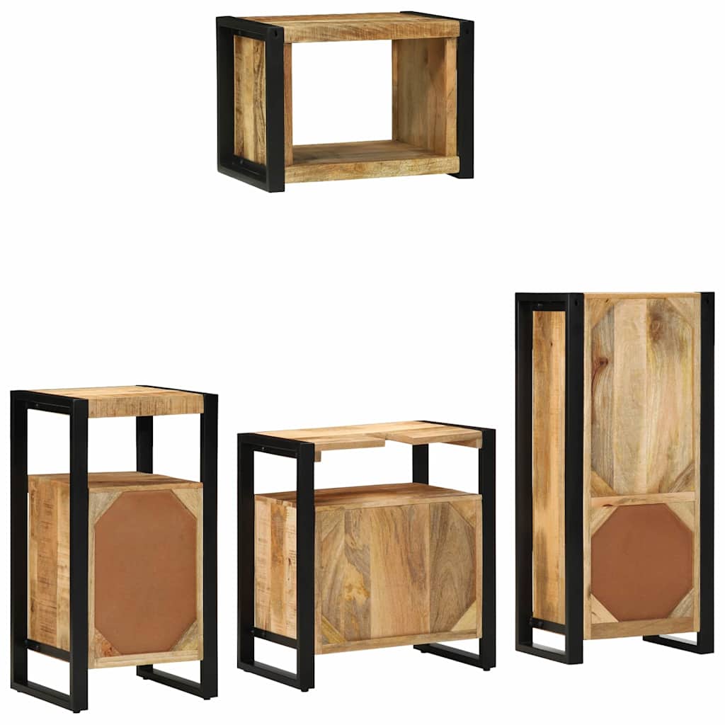 Set di mobili per il bagno 4 pz Marrone e Nero | homemem39