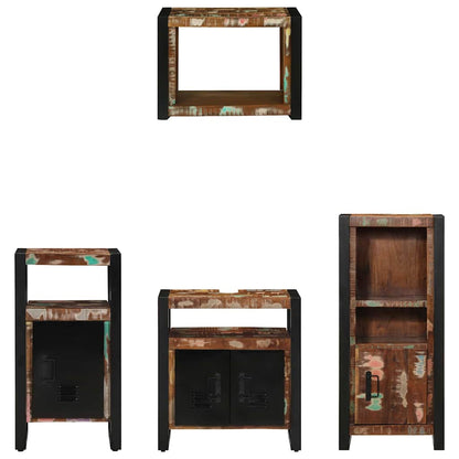 Set di mobili per il bagno 4 pcs Legno Recuperato Massello | homemem39