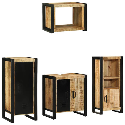 Set di mobili per il bagno 4 pz Marrone e Nero | homemem39
