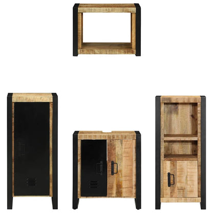Set di mobili per il bagno 4 pz Marrone e Nero | homemem39