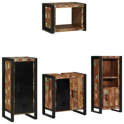 Set di mobili per il bagno 4 pcs Legno Recuperato Massello | homemem39