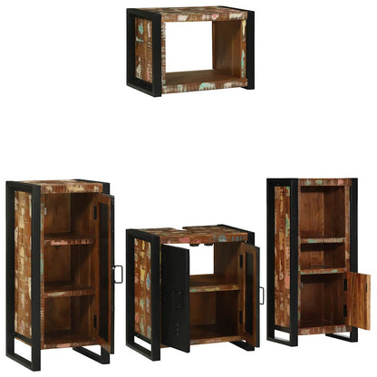 Set di mobili per il bagno 4 pcs Legno Recuperato Massello | homemem39