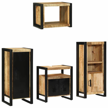 Set di mobili per il bagno 4 pz Marrone e Nero | homemem39
