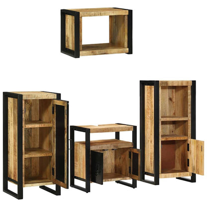 Set di mobili per il bagno 4 pz Marrone e Nero