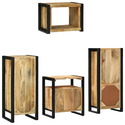 Set di mobili per il bagno 4 pz Marrone e Nero | homemem39