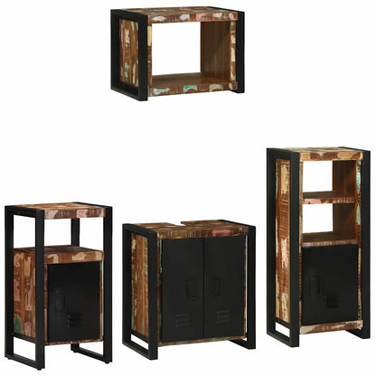 Set di mobili per il bagno 4 pcs Legno Recuperato Massello | homemem39