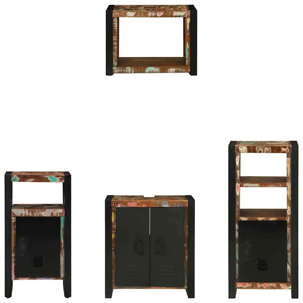 Set di mobili per il bagno 4 pcs Legno Recuperato Massello | homemem39