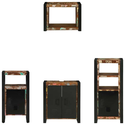 Set di mobili per il bagno 4 pcs Legno Recuperato Massello | homemem39
