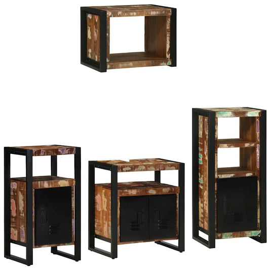 Set di mobili per il bagno 4 pcs Legno Recuperato Massello | homemem39