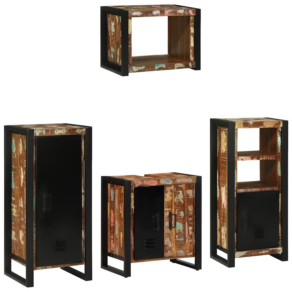 Set di mobili per il bagno 4 pcs Legno Recuperato Massello | homemem39