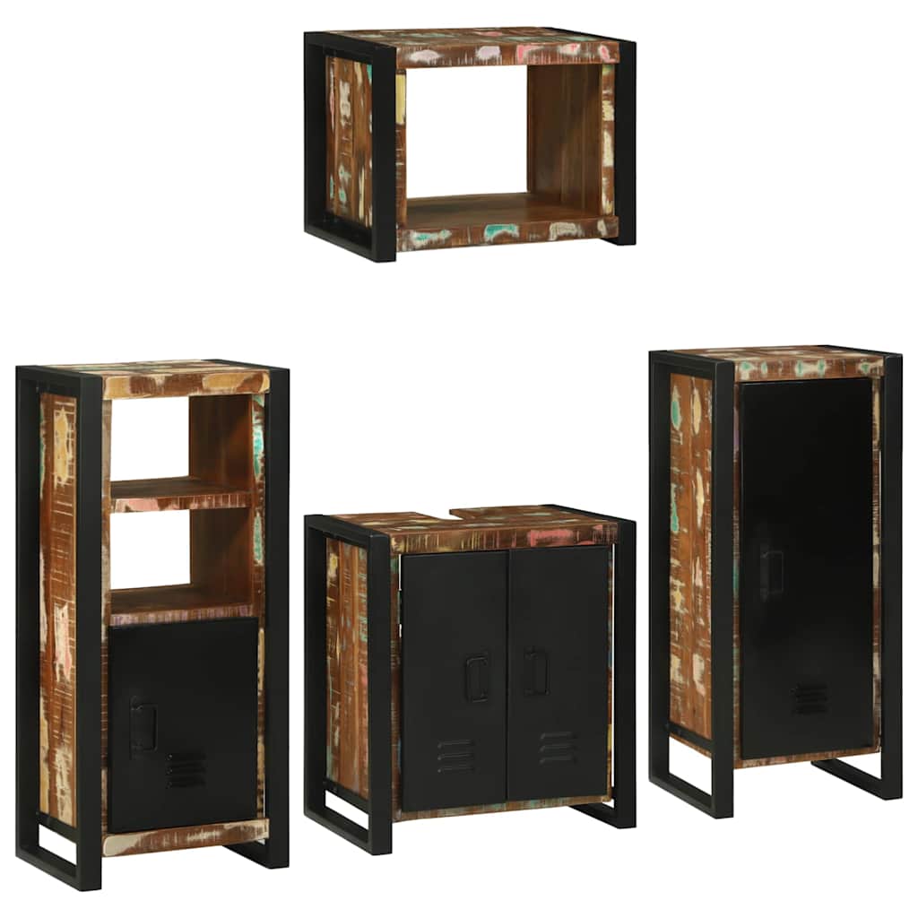 Set di mobili per il bagno 4 pcs Legno massello riciclato | homemem39