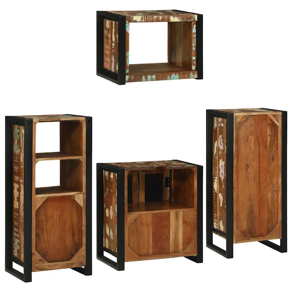 Set di mobili per il bagno 4 pcs Legno massello riciclato | homemem39